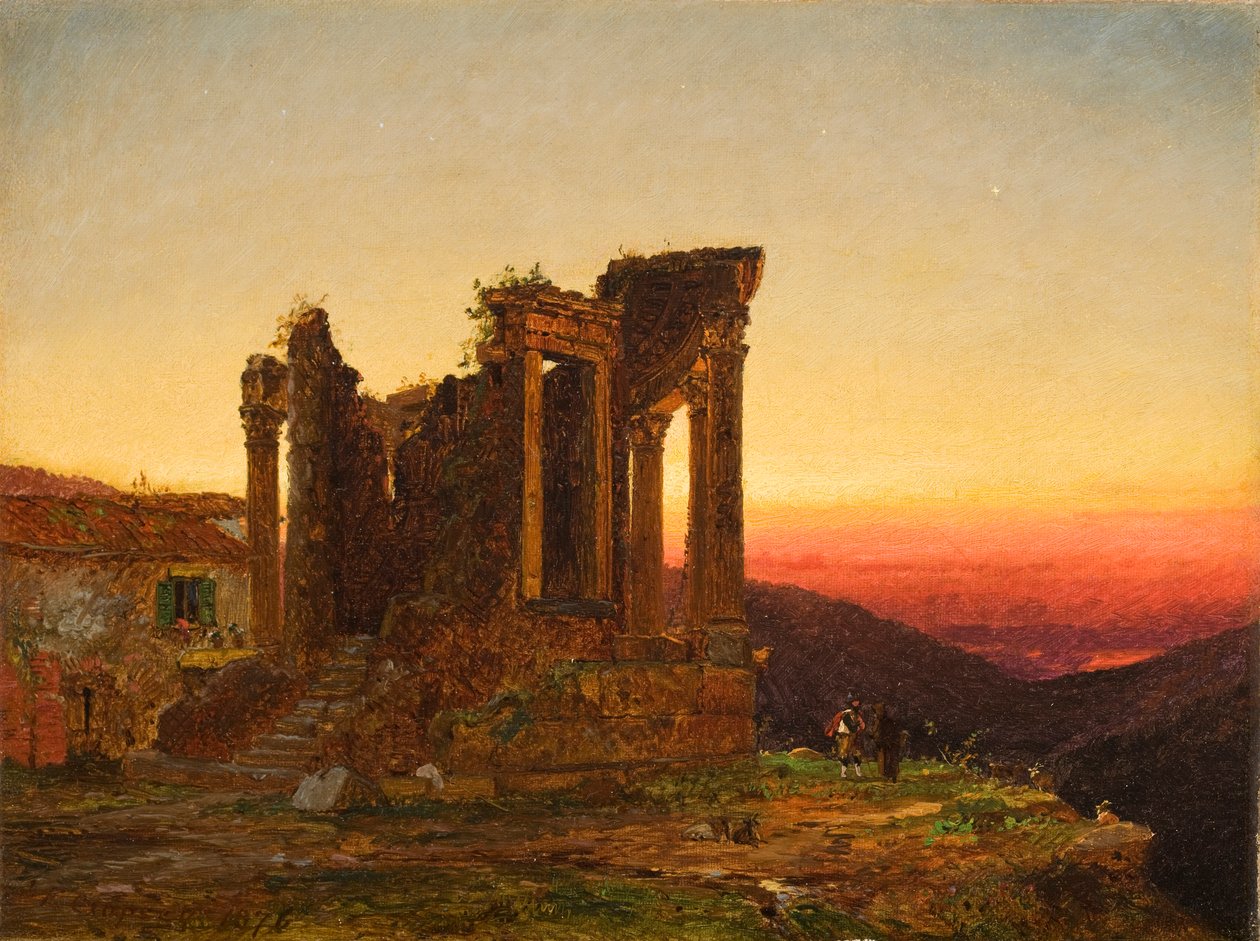 Tempel der Sibylle, Tivoli (Früher Morgen in Paestum), 1876 von Jasper Francis Cropsey