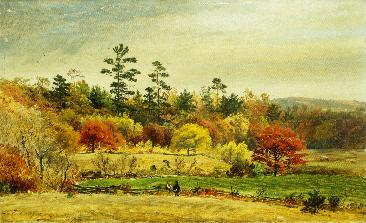 Gespräch am Zaun, 1873 von Jasper Francis Cropsey