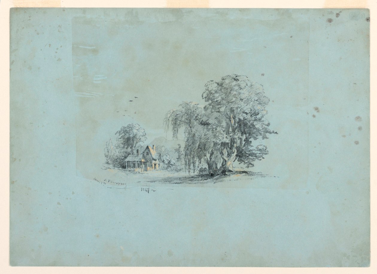 Zeichnung, Ländliche Szene, 1847 von Jasper Francis Cropsey