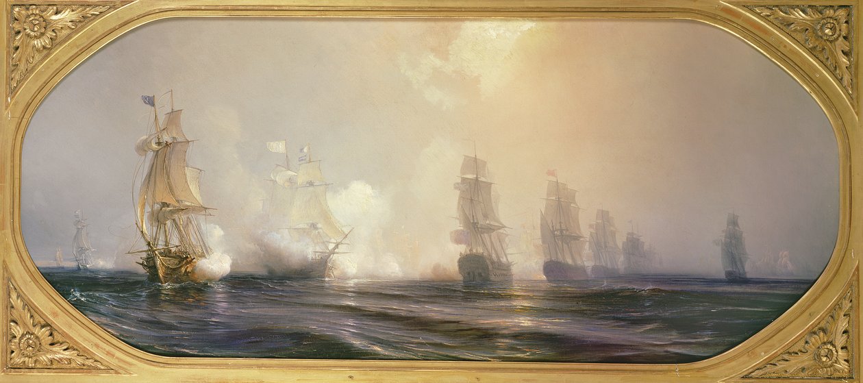 Seeschlacht in der Chesapeake Bay, 3. September 1781 von Jean Antoine Theodore Gudin