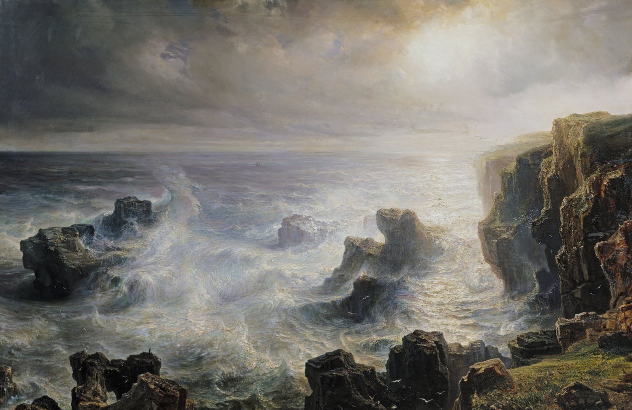 Sturm vor der Küste von Belle-Ile von Jean Antoine Theodore Gudin