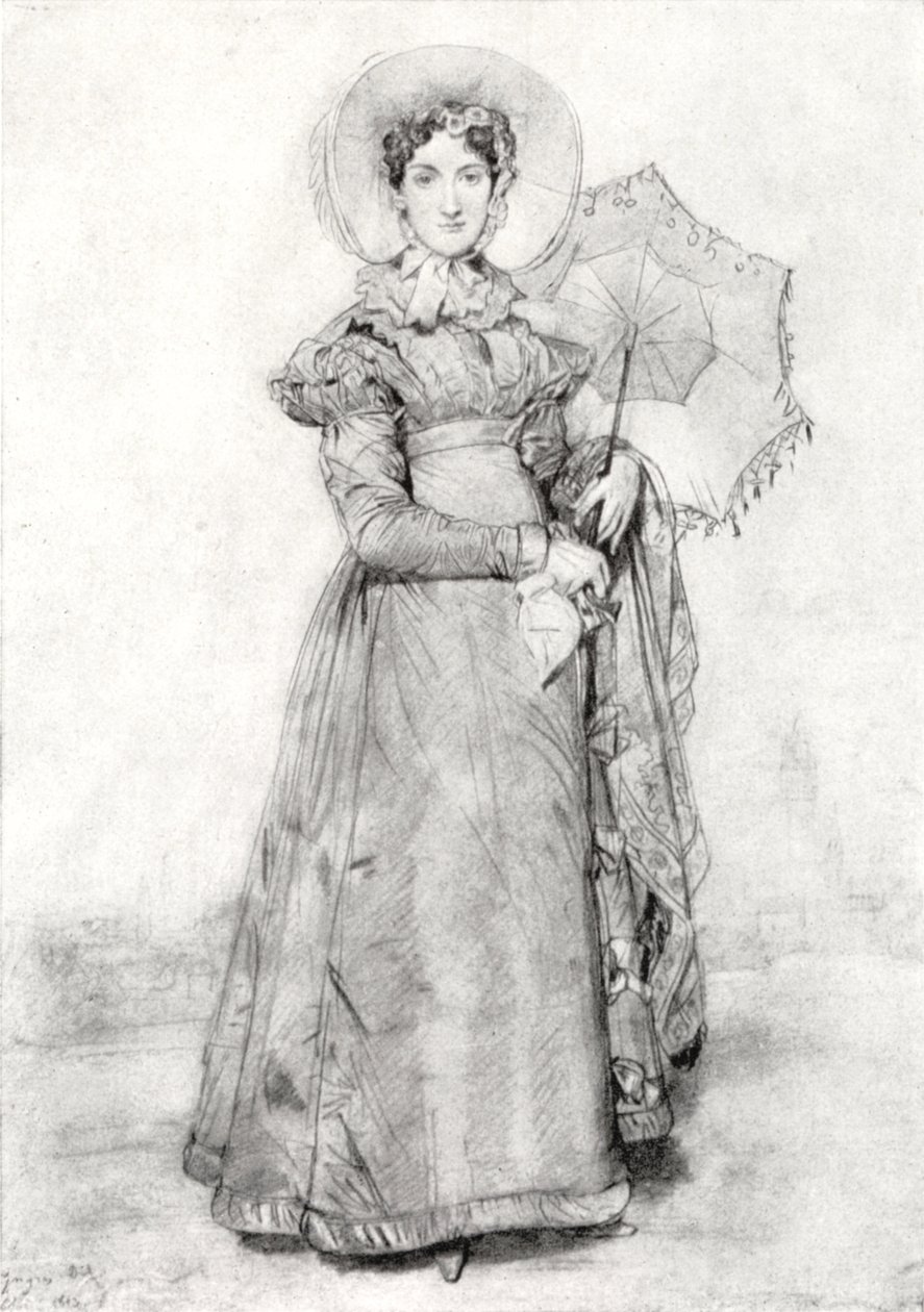 Dame mit Schirm von Jean Auguste Dominique Ingres