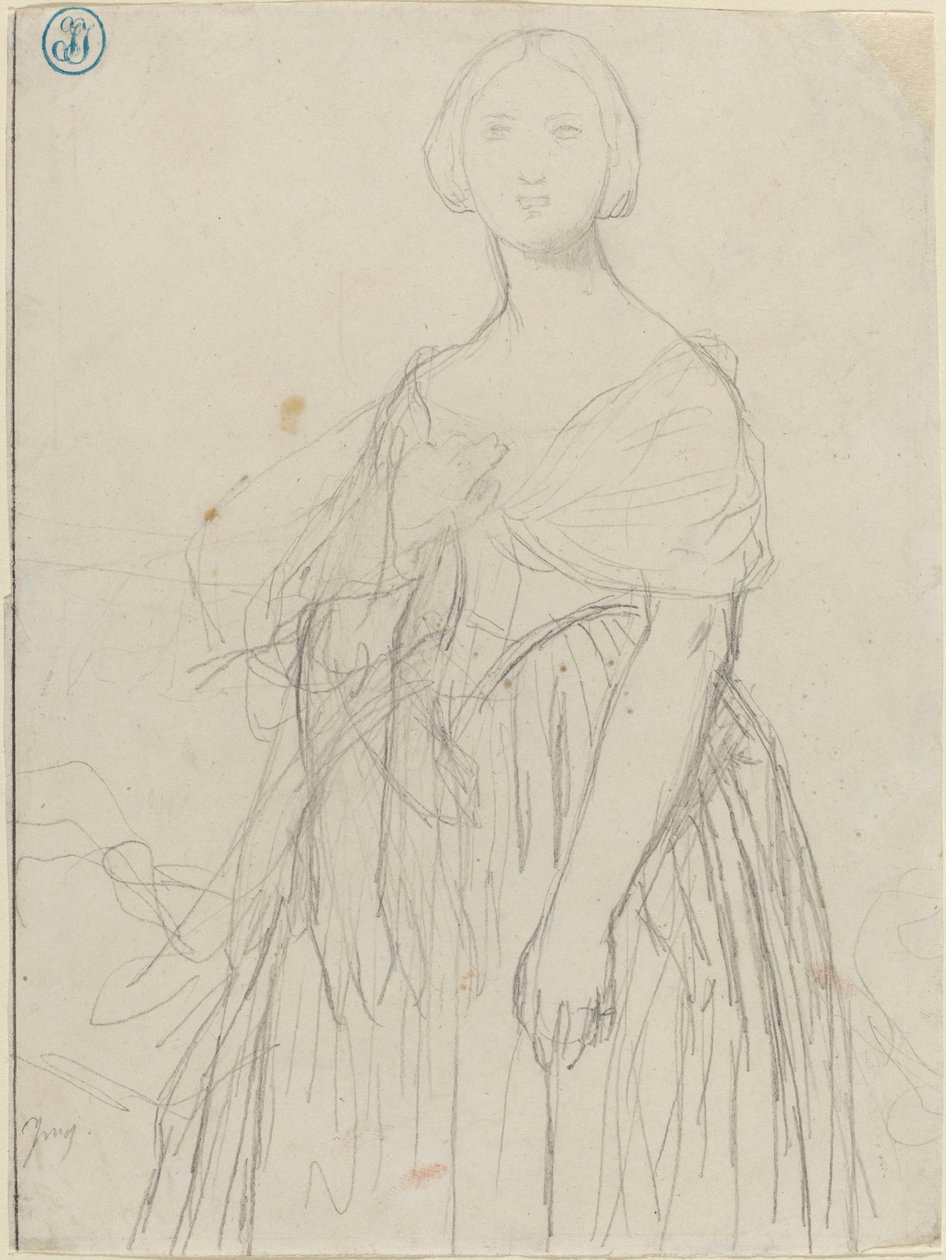 Skizze für Madame Moitessier von Jean Auguste Dominique Ingres