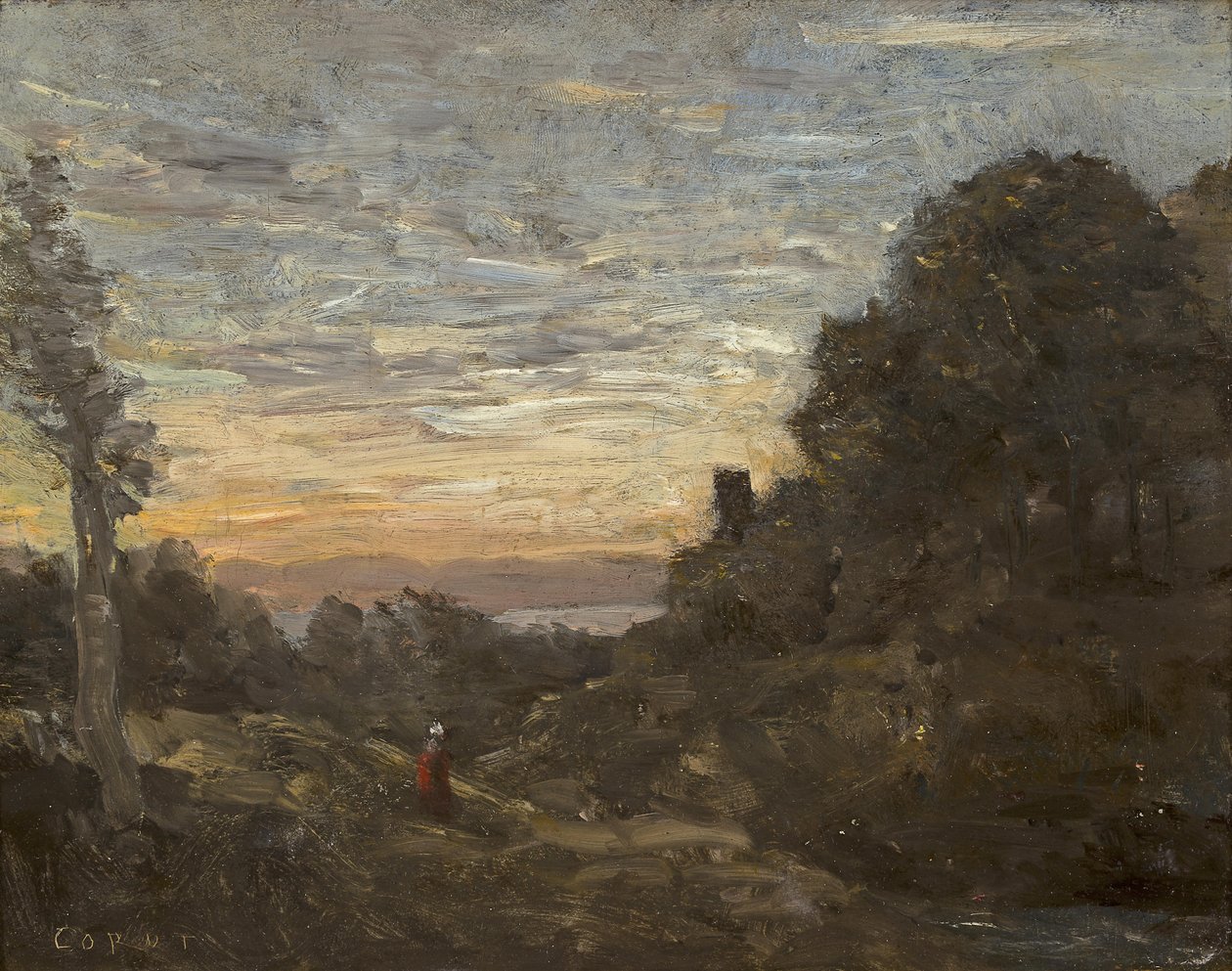 Der Turm in den Bäumen von Jean Baptiste Camille Corot