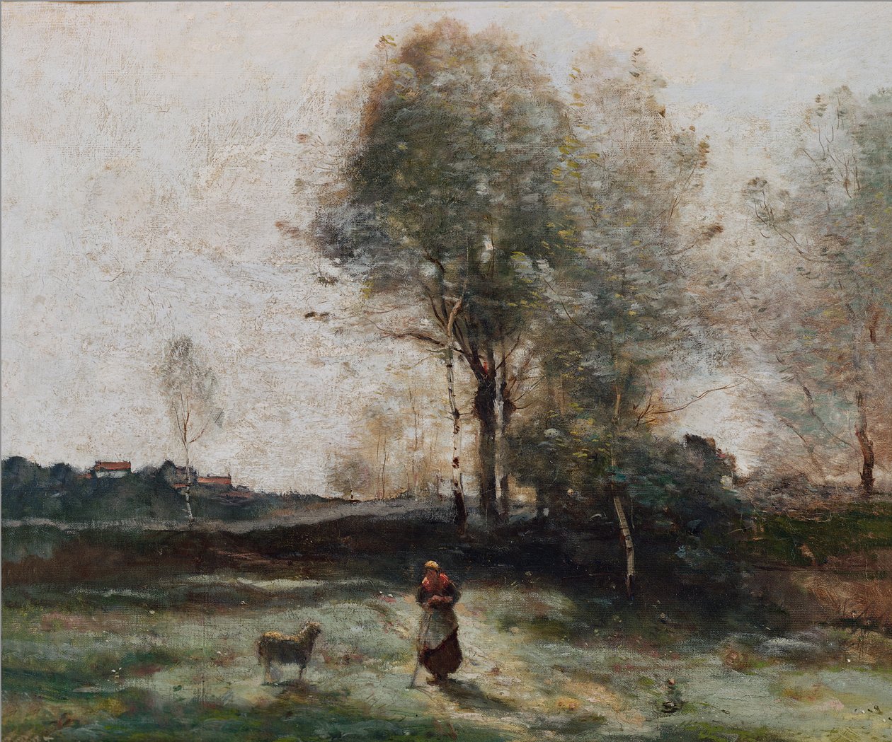 Landschaft oder Morgen auf dem Feld von Jean Baptiste Camille Corot