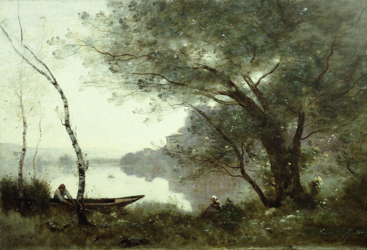 Der Fährmann von Mortefontaine von Jean Baptiste Camille Corot