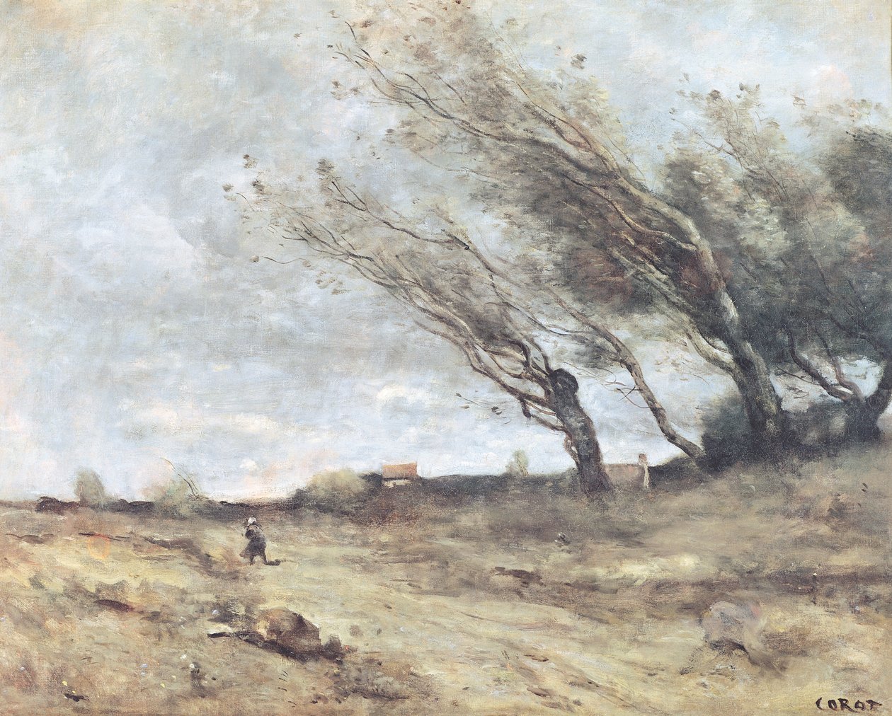 Der Windstoß, ca. 1865-70 von Jean Baptiste Camille Corot