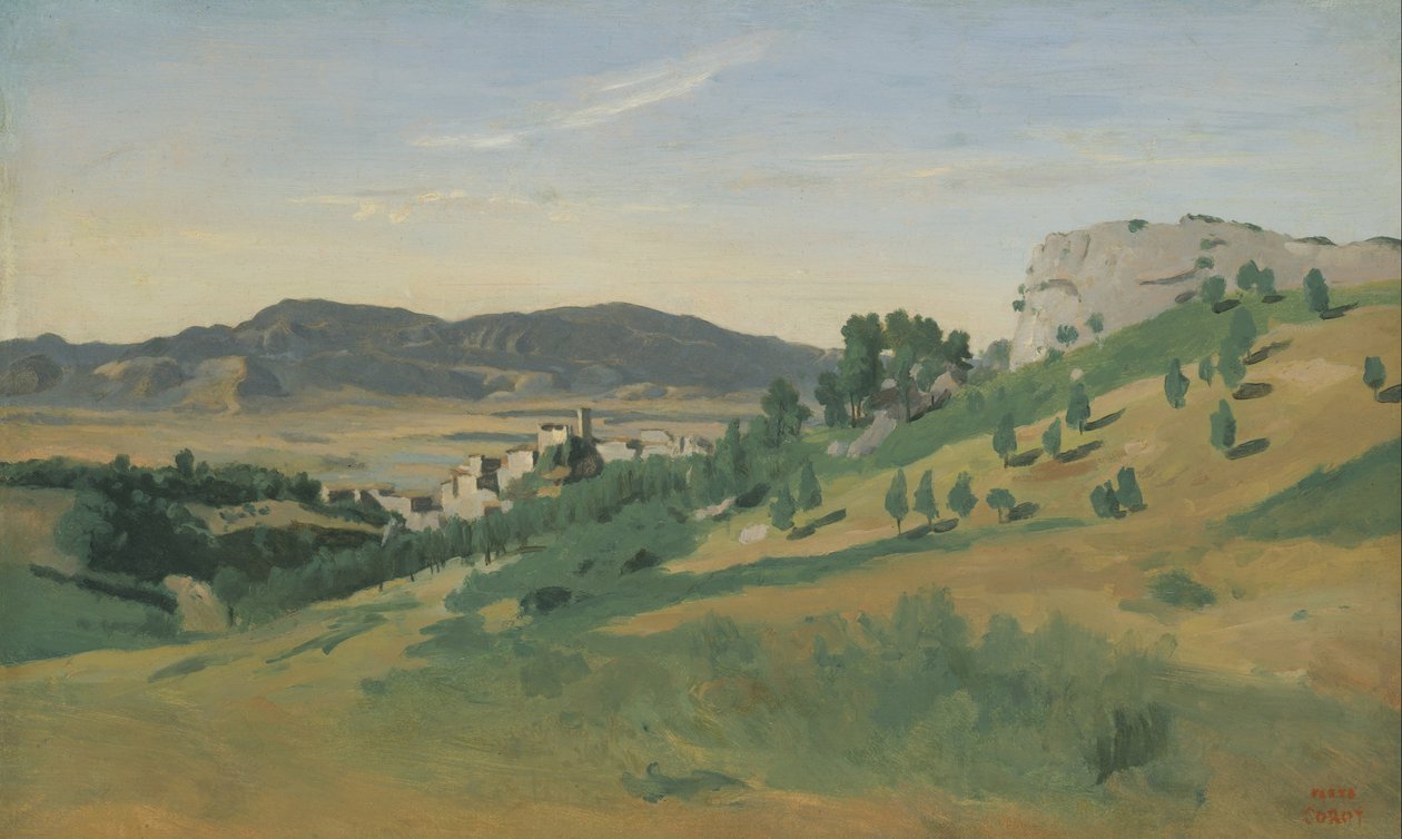 Ansicht von Olevano von Jean Baptiste Camille Corot