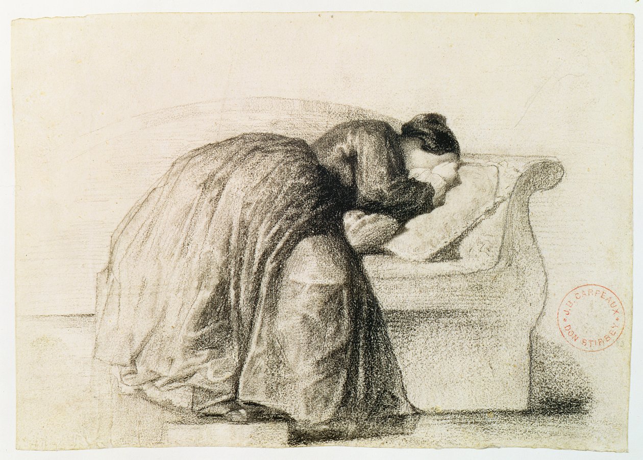 Studie einer weinenden Frau von Jean Baptiste Carpeaux