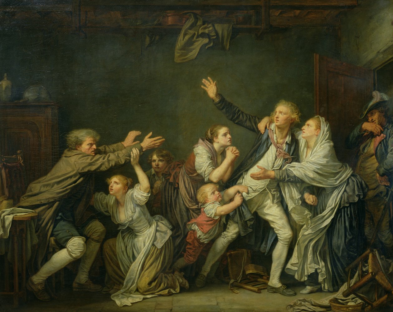 Der Fluch des Vaters oder Der undankbare Sohn, 1777 von Jean Baptiste Greuze