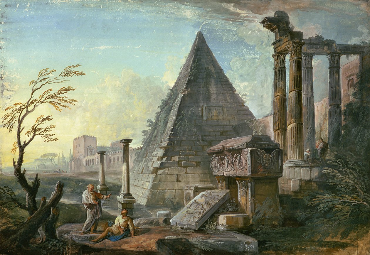 Pyramide des Caius Cestius in Rom von Jean Baptiste Lallemand