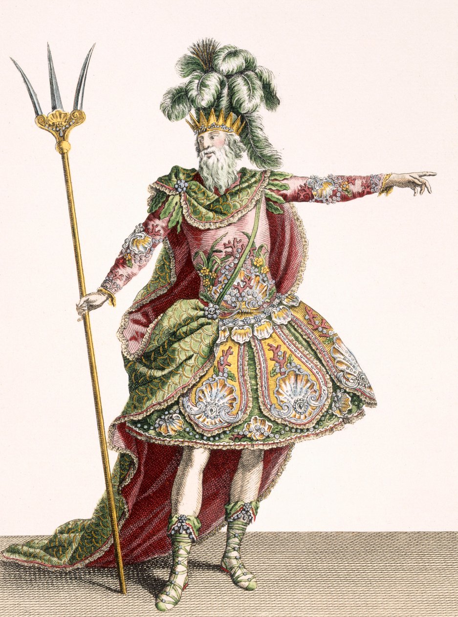 Kostüm für Neptun in mehreren Opern, graviert von Rene Gaillard, ca. 1780 von Jean Baptiste Martin
