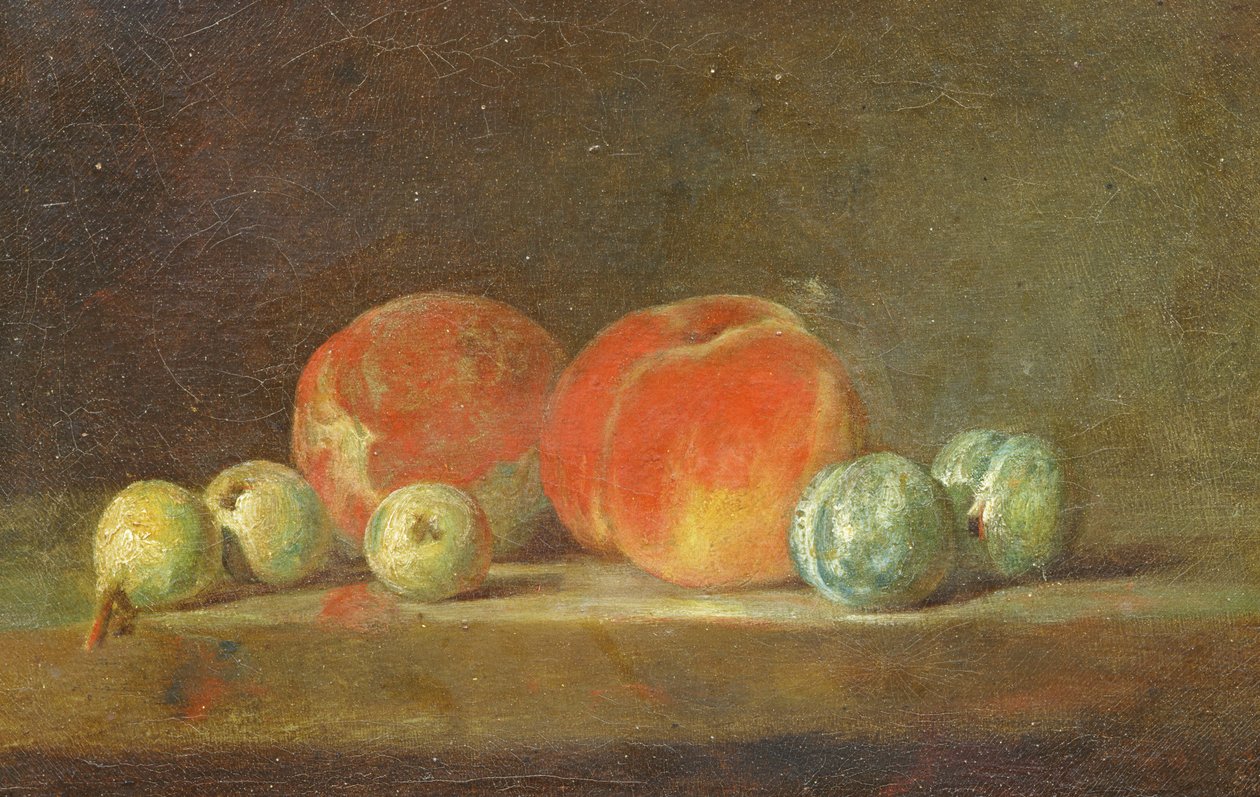 Pfirsiche, Birnen und Pflaumen auf einem Tisch von Jean Baptiste Simeon Chardin