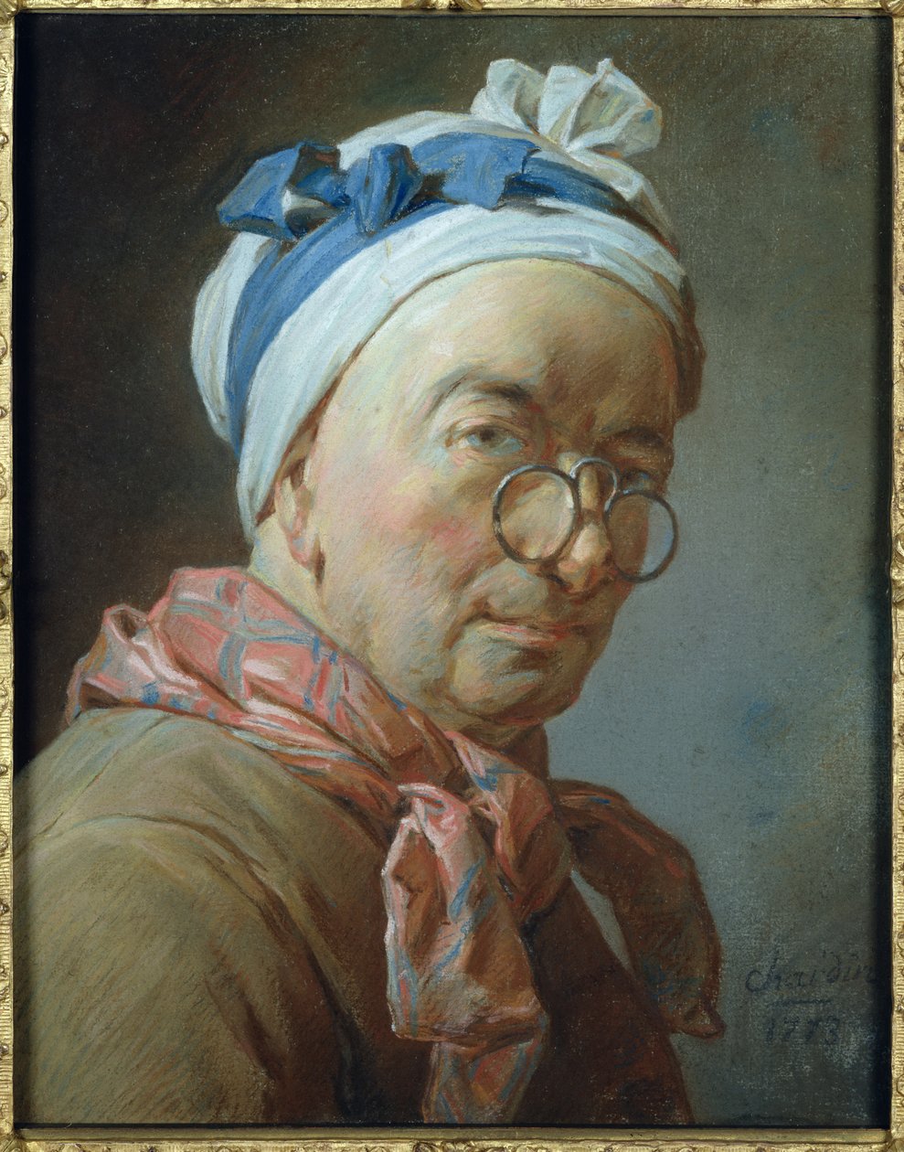 Selbstporträt mit Brille, 1773 von Jean Baptiste Simeon Chardin