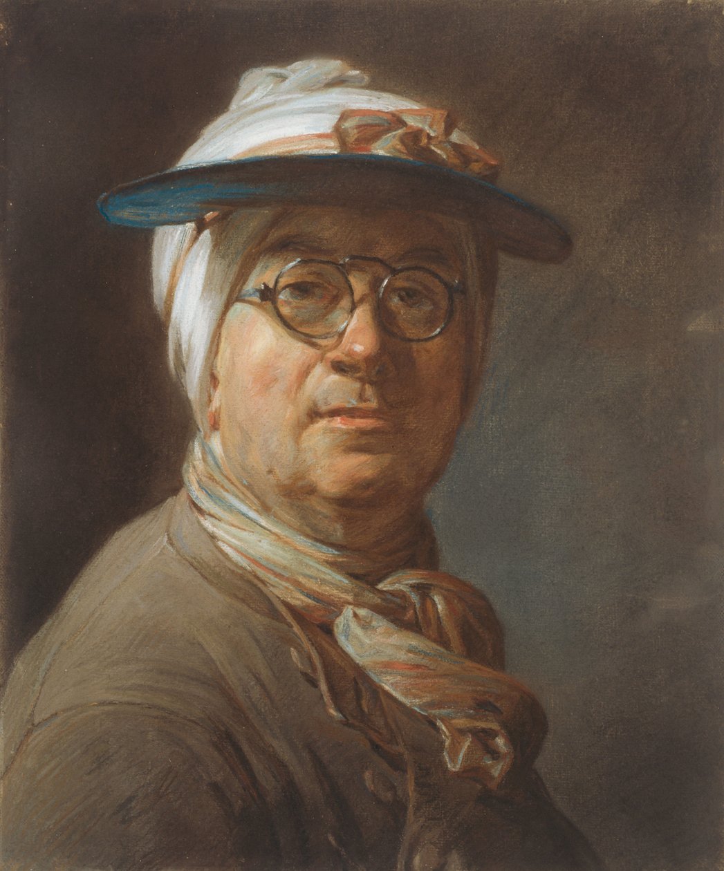 Selbstporträt mit Visier von Jean Baptiste Simeon Chardin