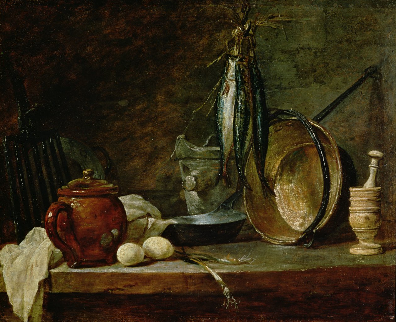 Stillleben: Fastentagsmenü, 1731 von Jean Baptiste Simeon Chardin