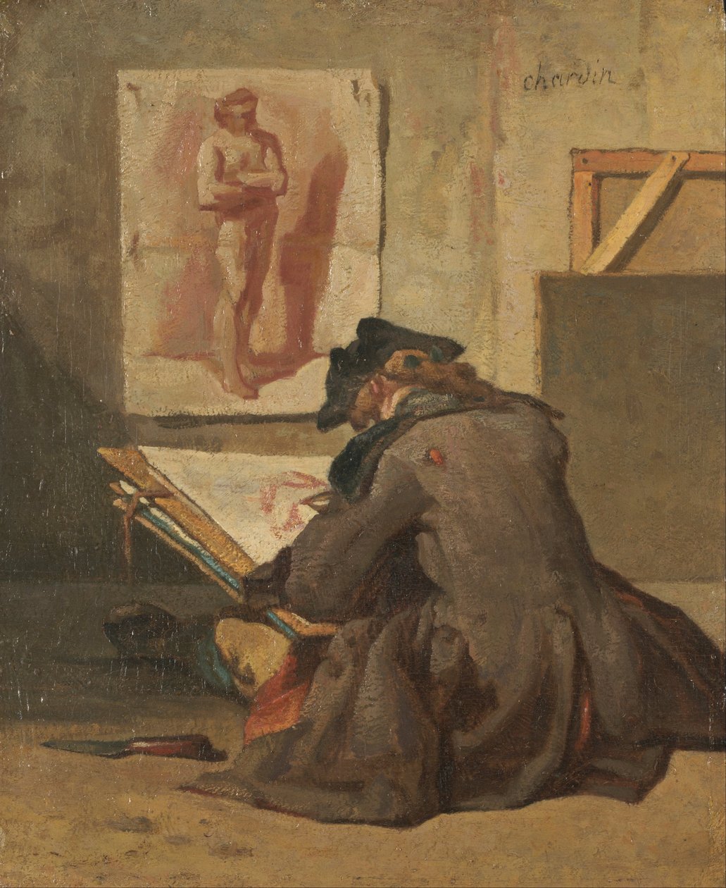 Junger Student beim Zeichnen von Jean Baptiste Simeon Chardin