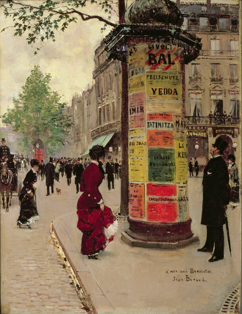 Pariser Kiosk, frühe 1880er von Jean Beraud