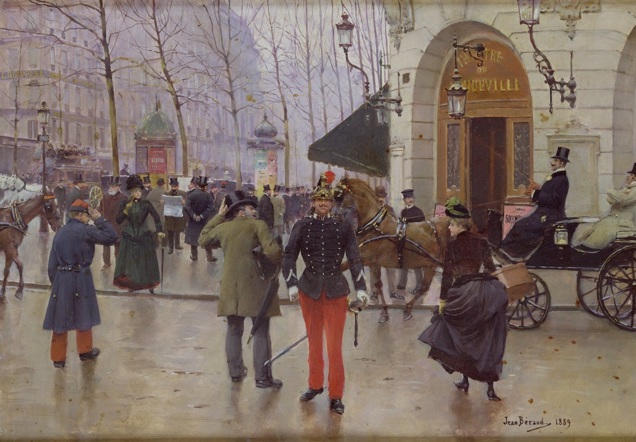 Der Boulevard des Capucines und das Vaudeville-Theater, 1889 von Jean Beraud
