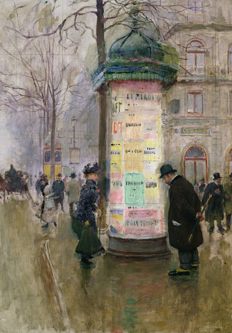 Die Colonne Morris, ca. 1885 von Jean Beraud