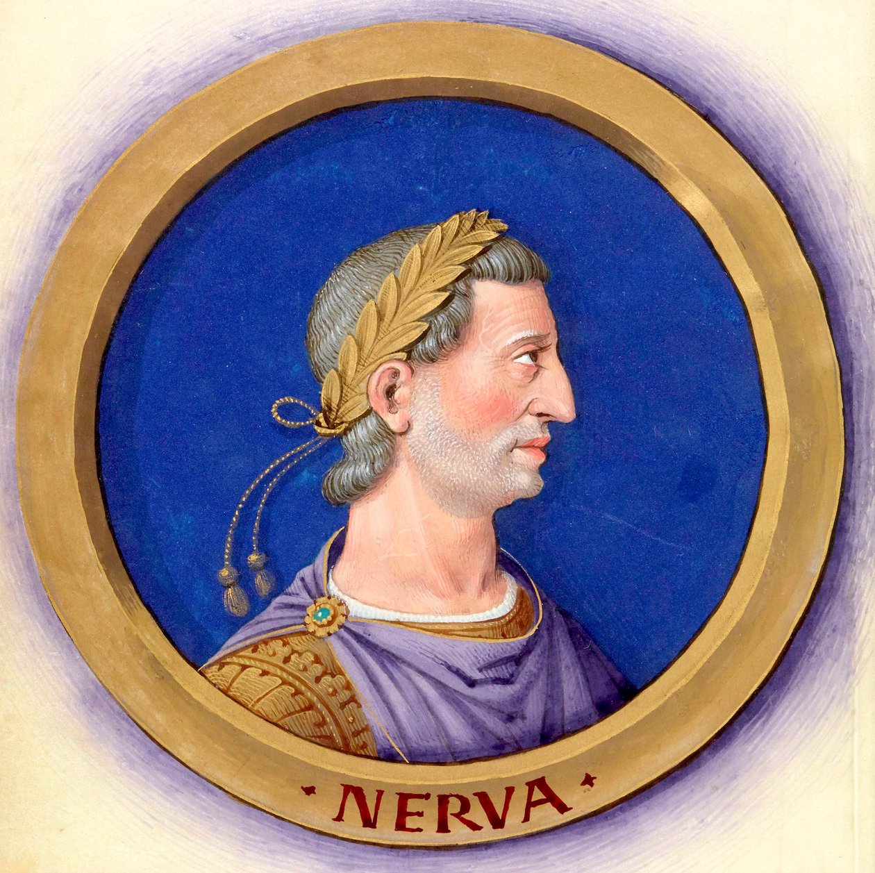 Beschreibung der zwölf Cäsaren mit ihren Figuren 13-Nerva von Jean Bourdichon
