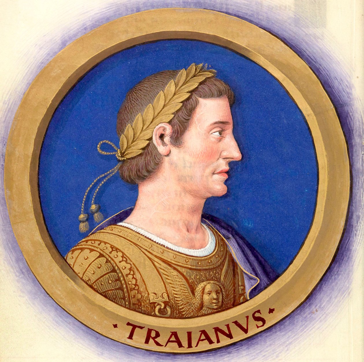 Beschreibung der zwölf Cäsaren mit ihren Figuren 14-Trajan von Jean Bourdichon