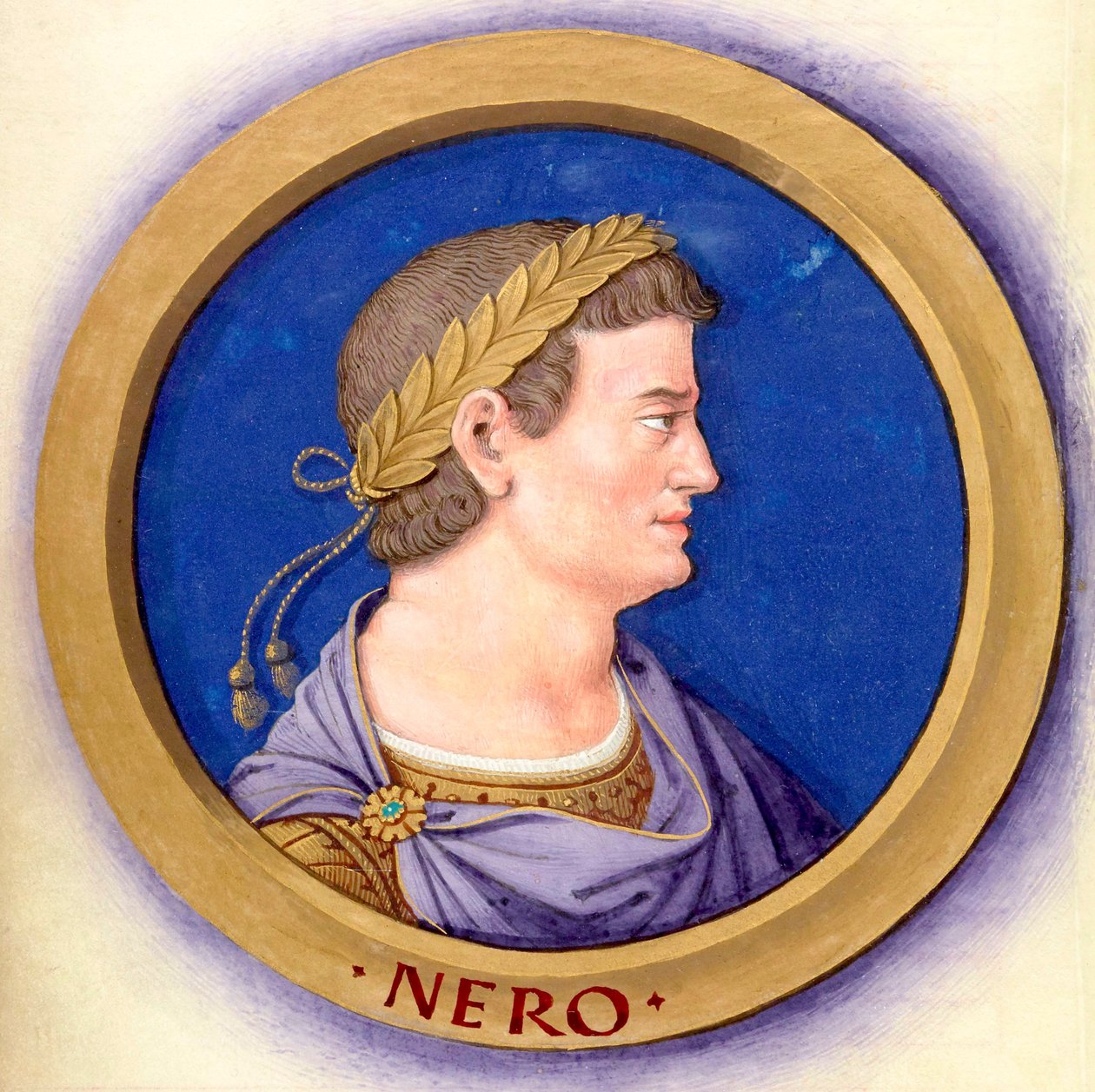 Beschreibung der zwölf Cäsaren mit ihren Figuren 6-Nero von Jean Bourdichon