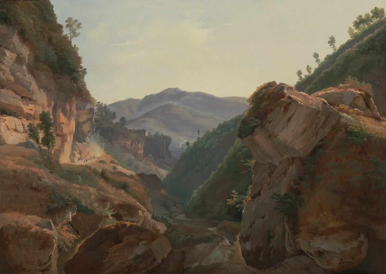 Berglandschaft mit Straße nach Neapel von Jean Charles Joseph Rémond