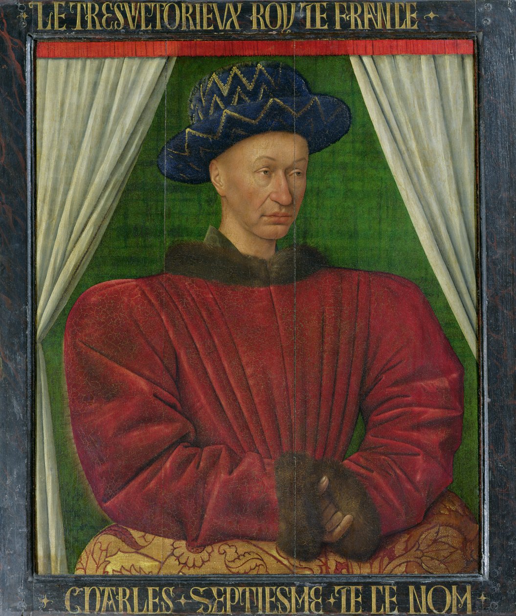 Porträt von Karl VII., ca. 1445-50 von Jean Fouquet