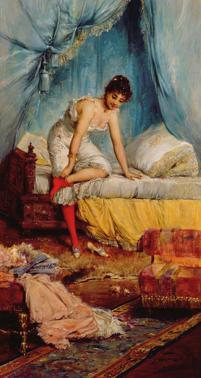 Junge Frau beim Ausziehen von Jean Francois Armand Felix Bernard