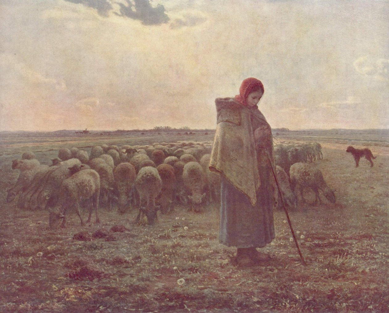 Mädchen hütet die Schafe von Jean Francois Millet
