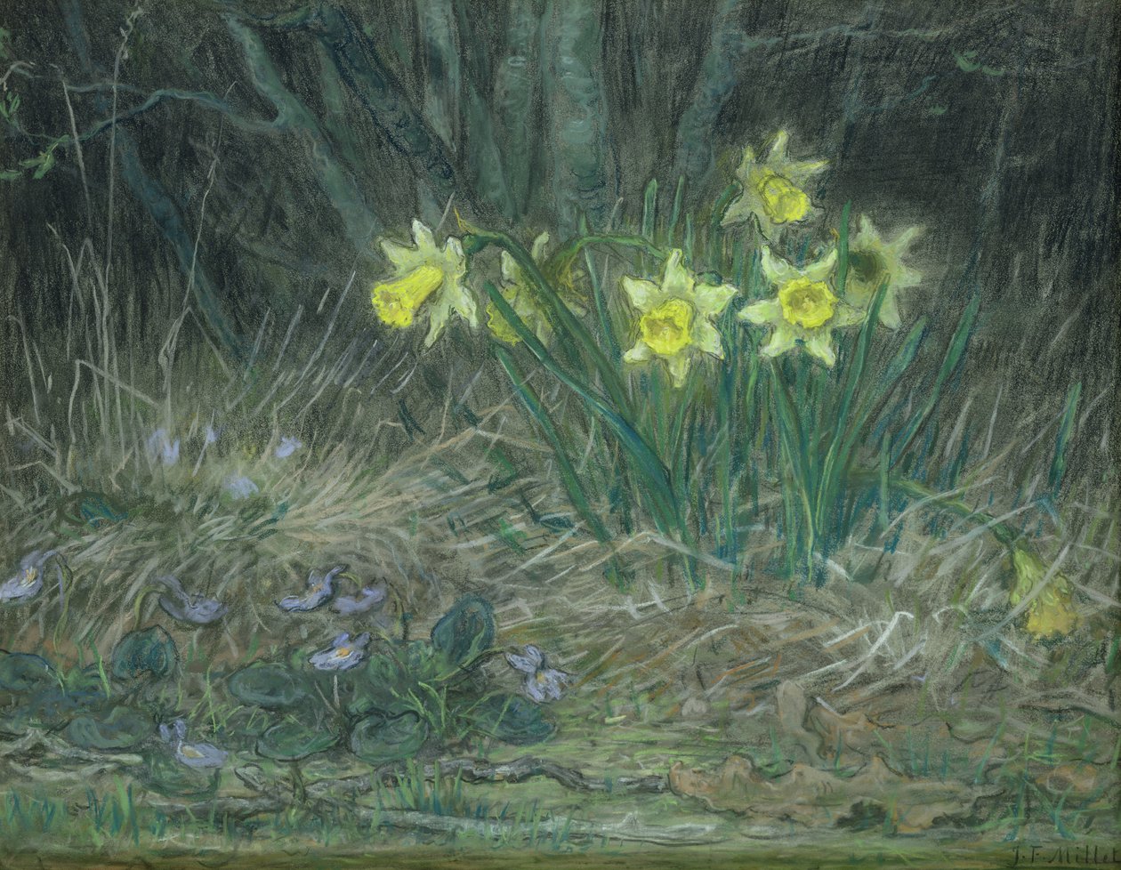 Narzissen und Veilchen, ca. 1867 von Jean Francois Millet