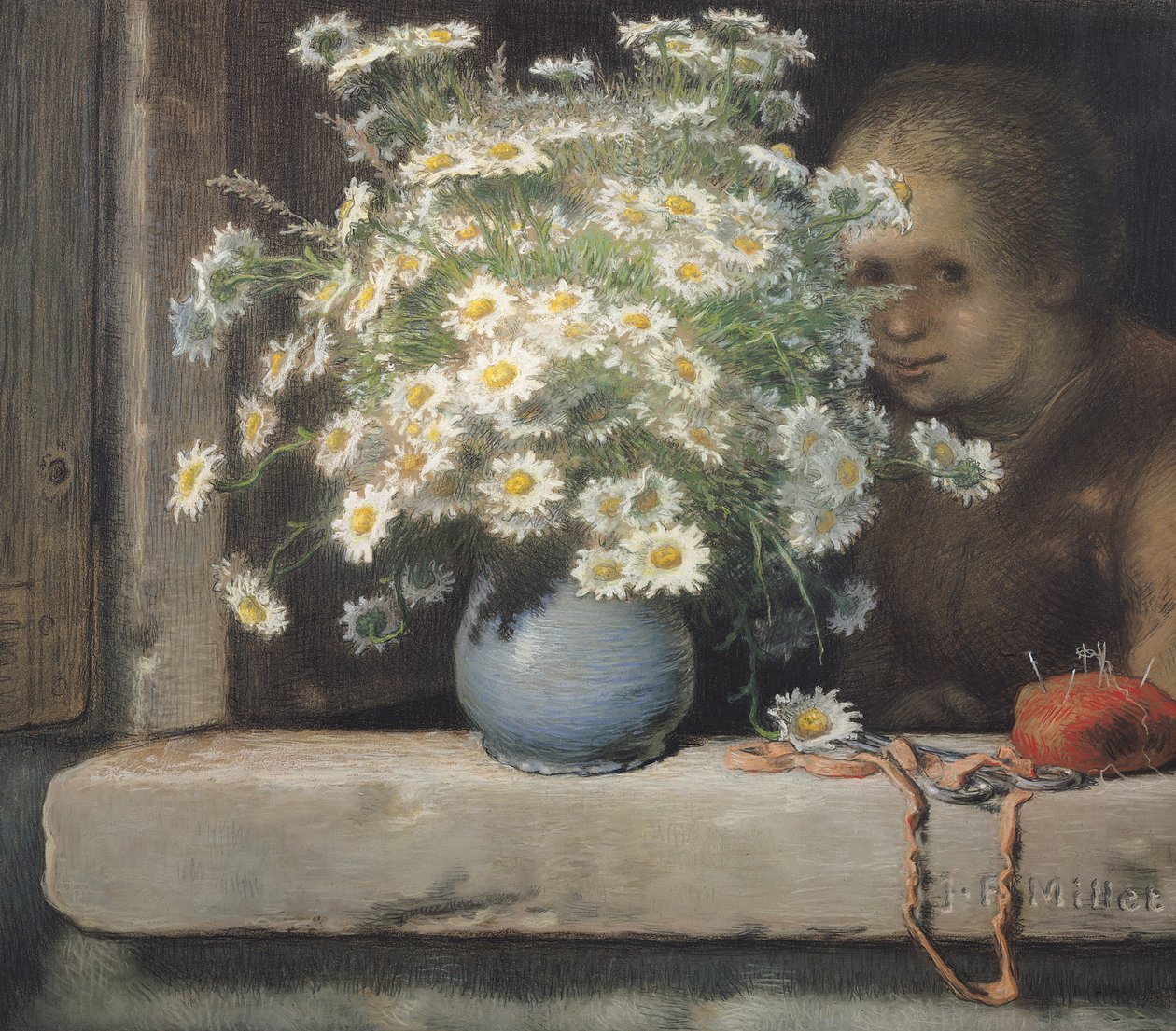 Der Blumenstrauß von Margeriten, 1866 von Jean Francois Millet