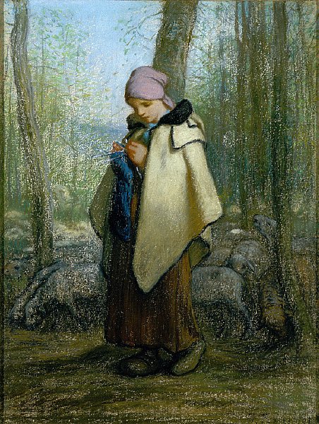 Die strickende Schäferin von Jean Francois Millet