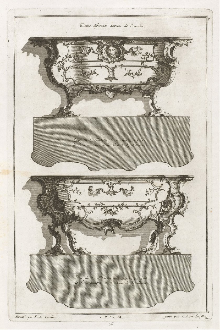 Livre de diferent dessein de Comodes von Jean François Cuvilliés