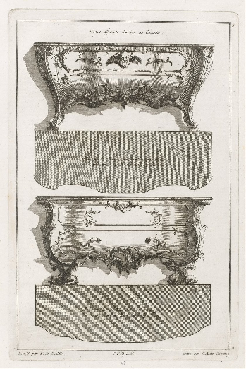 Livre de diferent dessein de Comodes von Jean François Cuvilliés