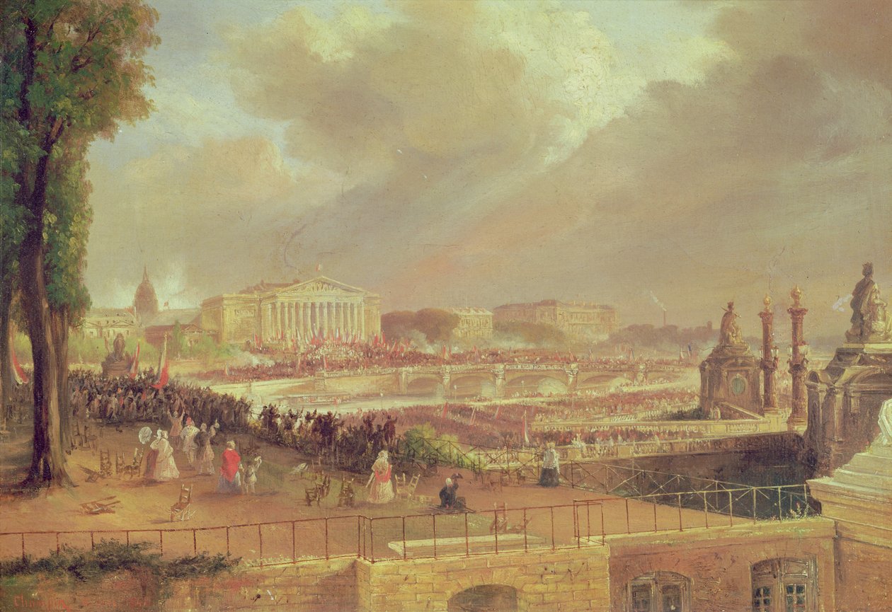 Proklamation der Zweiten Französischen Republik, Place de la Concorde, 24. Februar 1848 von Jean Jacques Champin