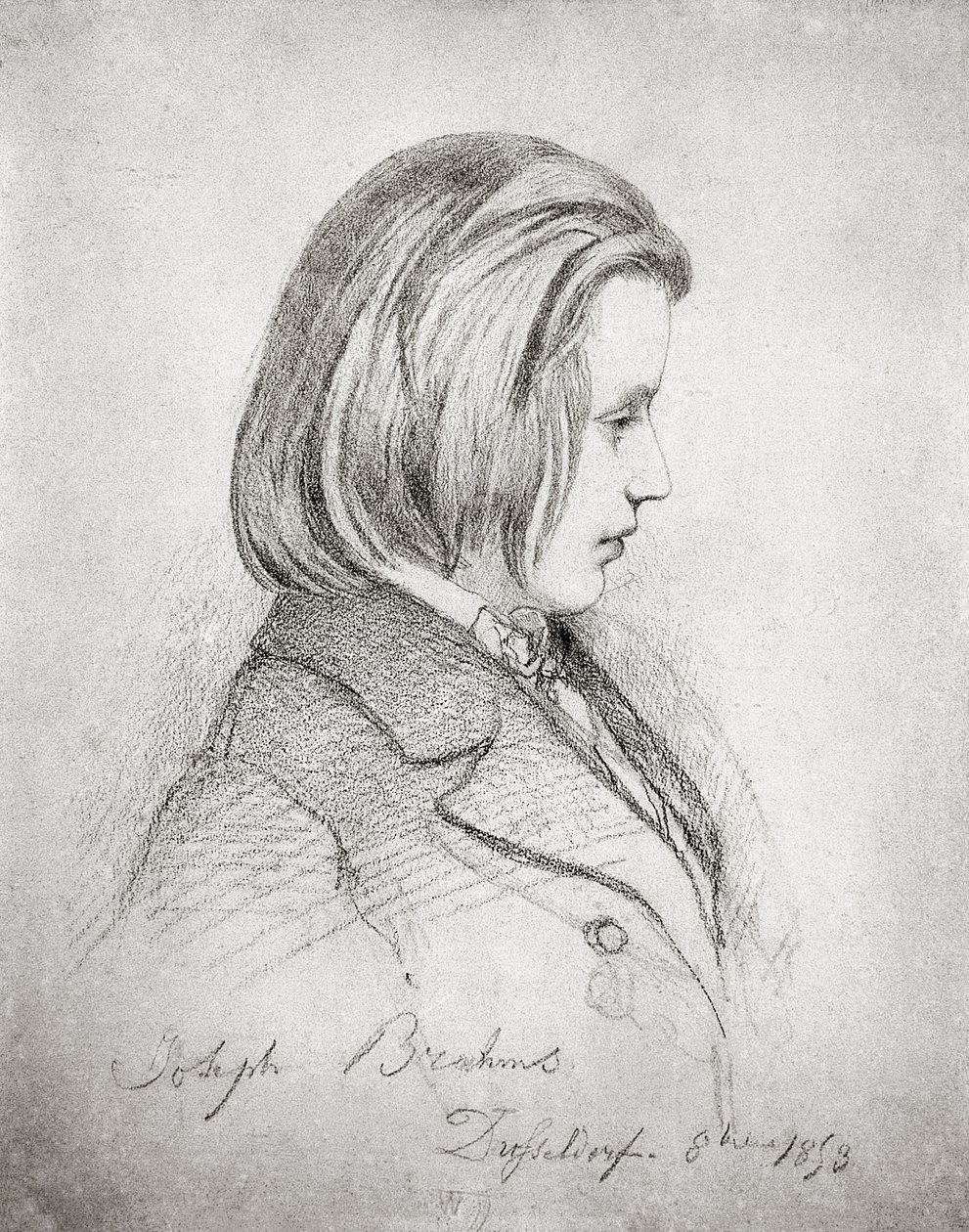 Porträt von Johannes Brahms (1833-97) im Alter von zwanzig Jahren, 1853 von Jean Joseph Bonaventure Laurens