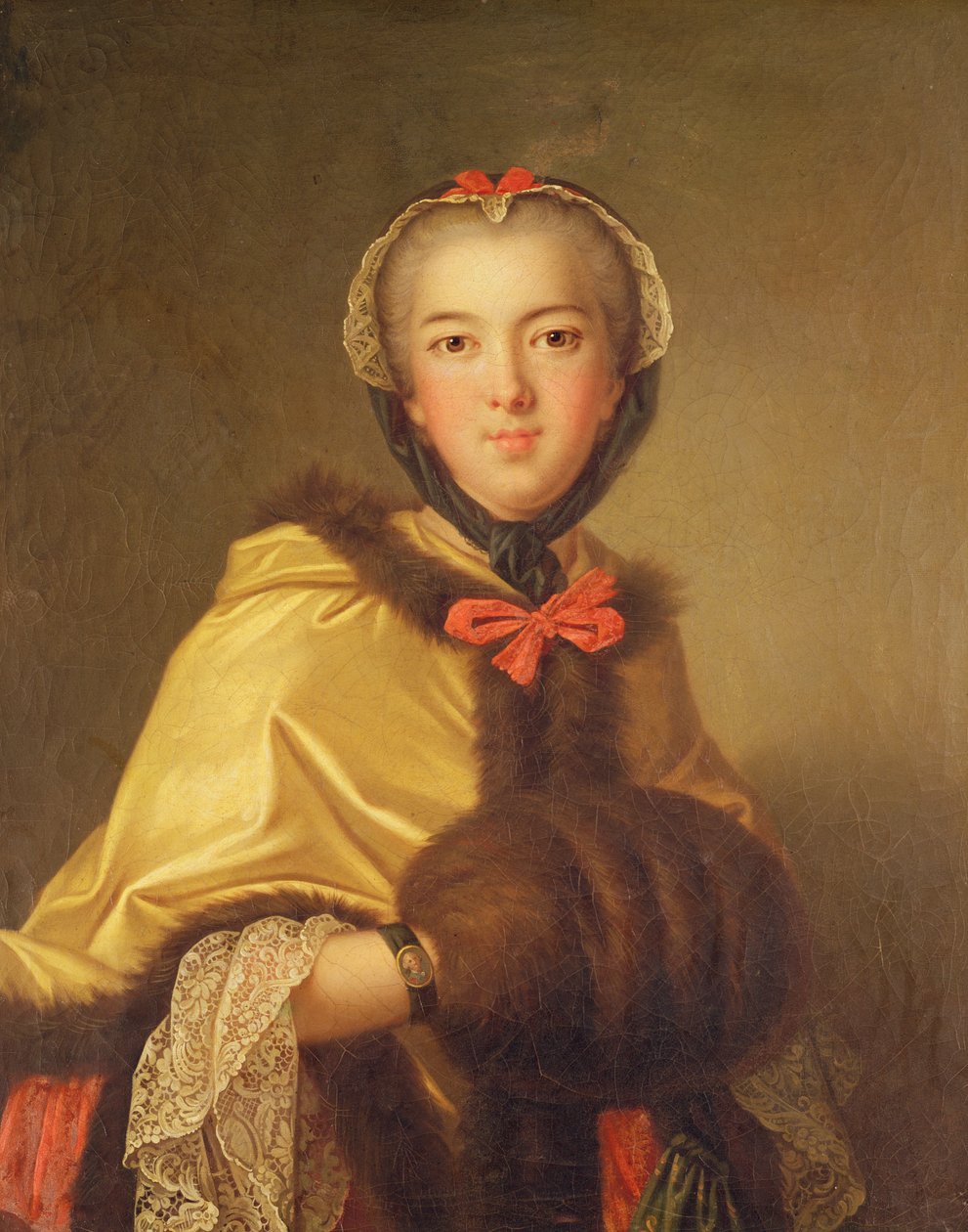 Porträt von Louis-Henriette de Bourbon-Conti, mit Muff von Jean Marc Nattier