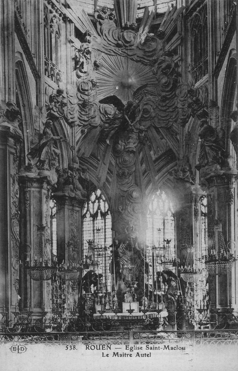 Ansicht des Chors der Kirche Saint Maclou in Rouen von Jean Pierre Defrance