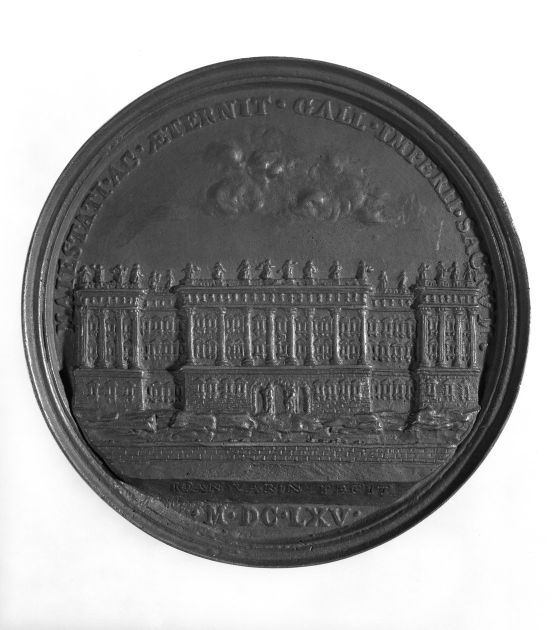 Medaille mit Berninis Entwurf für den Louvre, 1665 (Gold) von Jean Warin