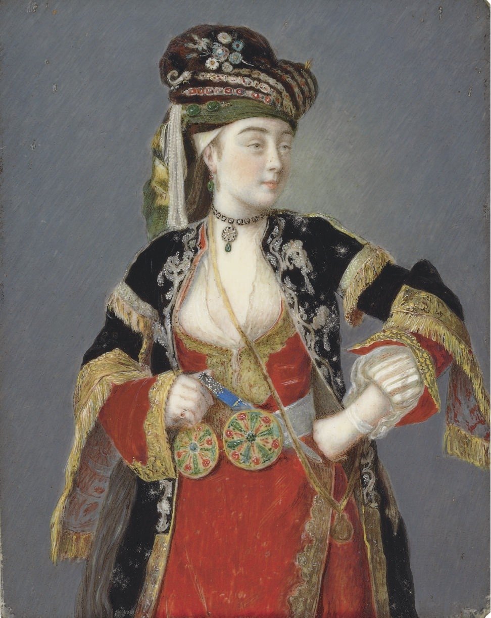 Vermutetes Porträt von Laura Tarsi in türkischer Kleidung von Jean Étienne Liotard