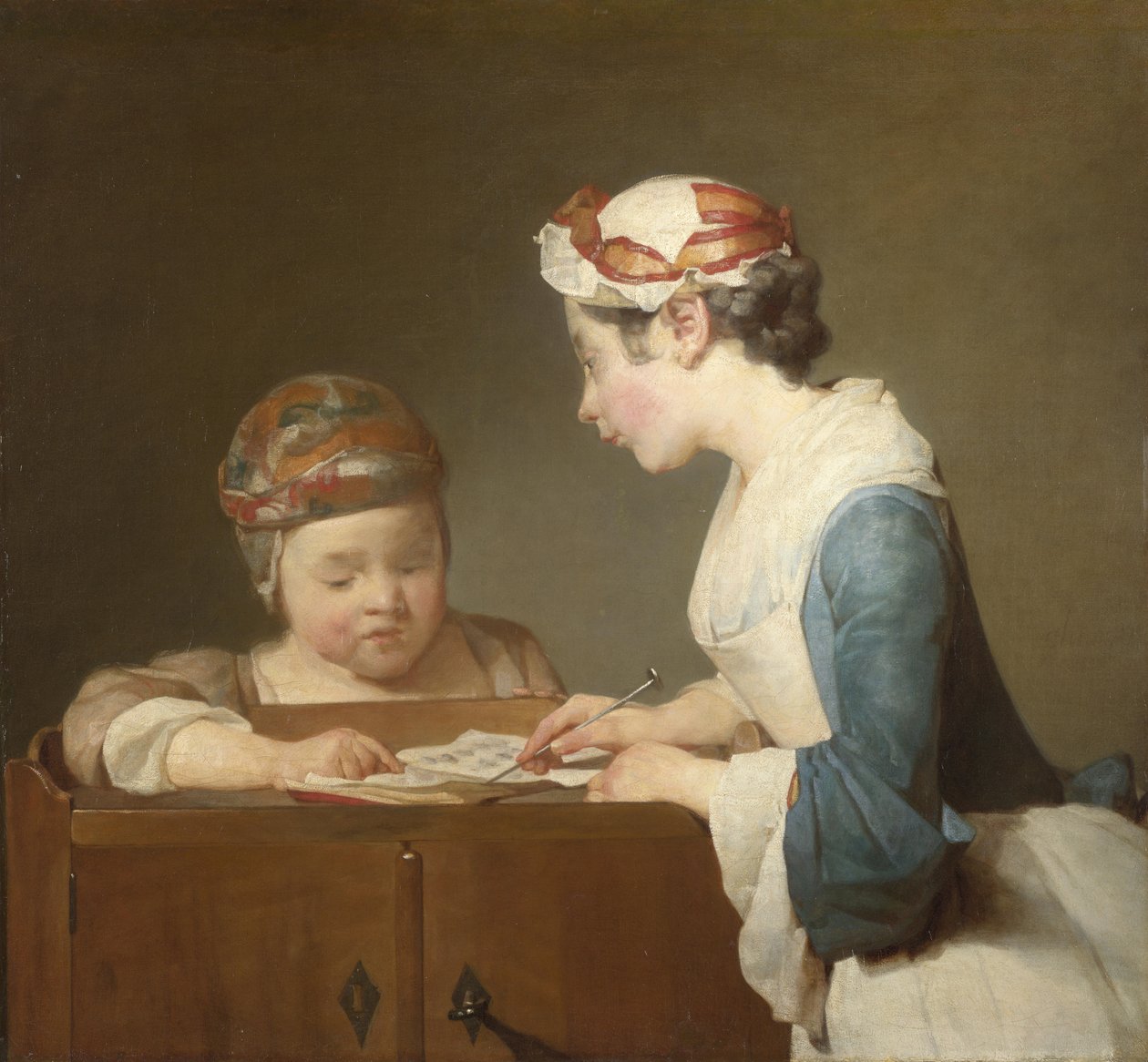 Die junge Lehrerin von Jean Baptiste Simeon Chardin