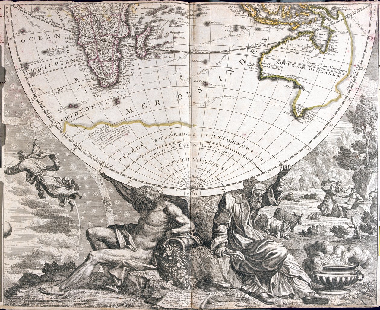 Karte der südlichen Hemisphäre von Jean Baptiste Nolin
