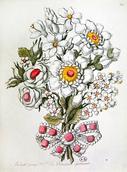 Blumenstrauß aus Edelsteinen von Jean Henri Prosper (after) Pouget
