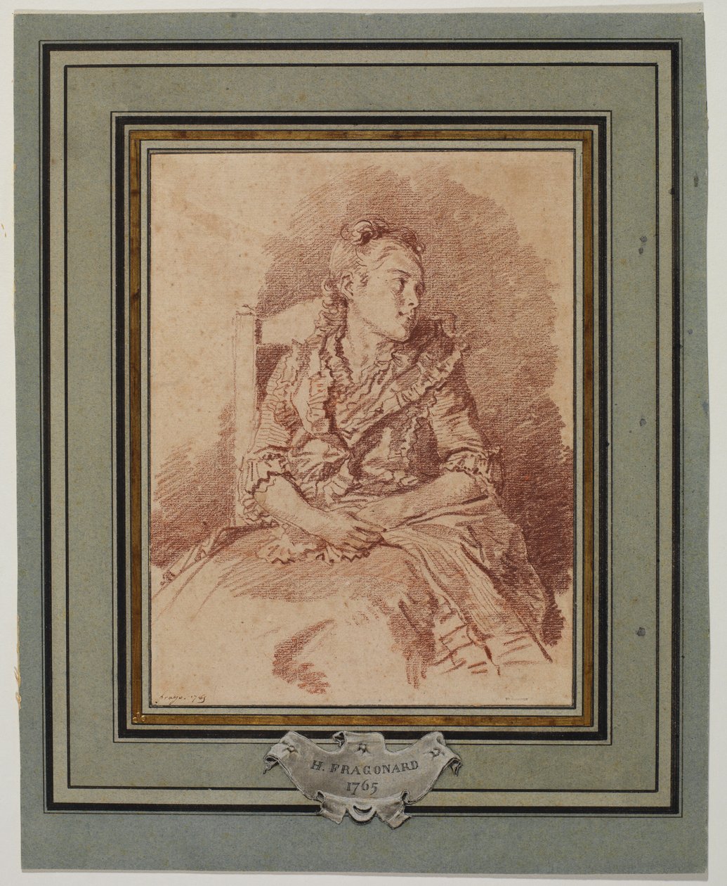 Sitzendes junges Mädchen von Jean Honore Fragonard