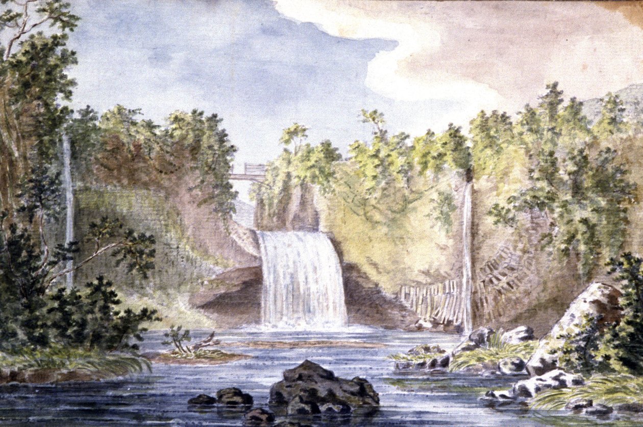 Felsenwasserfall auf der Insel Réunion von Jean Joseph Patu de Rosemont