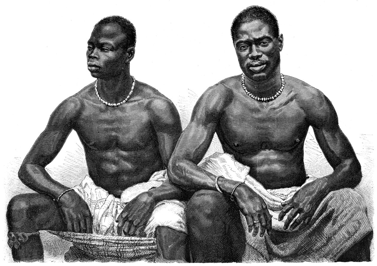 Zwei Männer aus Assinie, Guinea, ca. 1860-1920 von Jean Andre Rixens