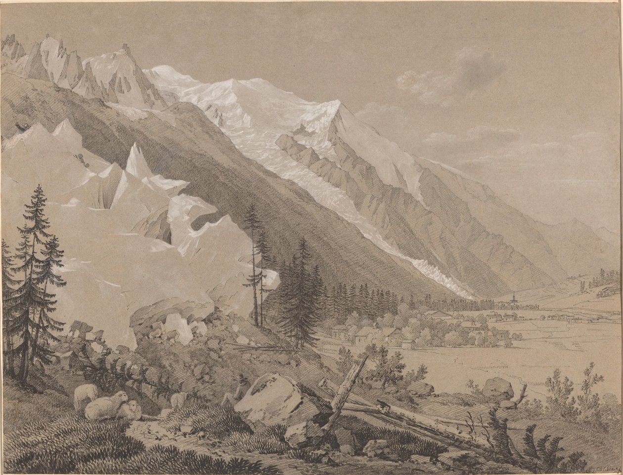 Blick auf den Mont Blanc von Jean Antoine Linck