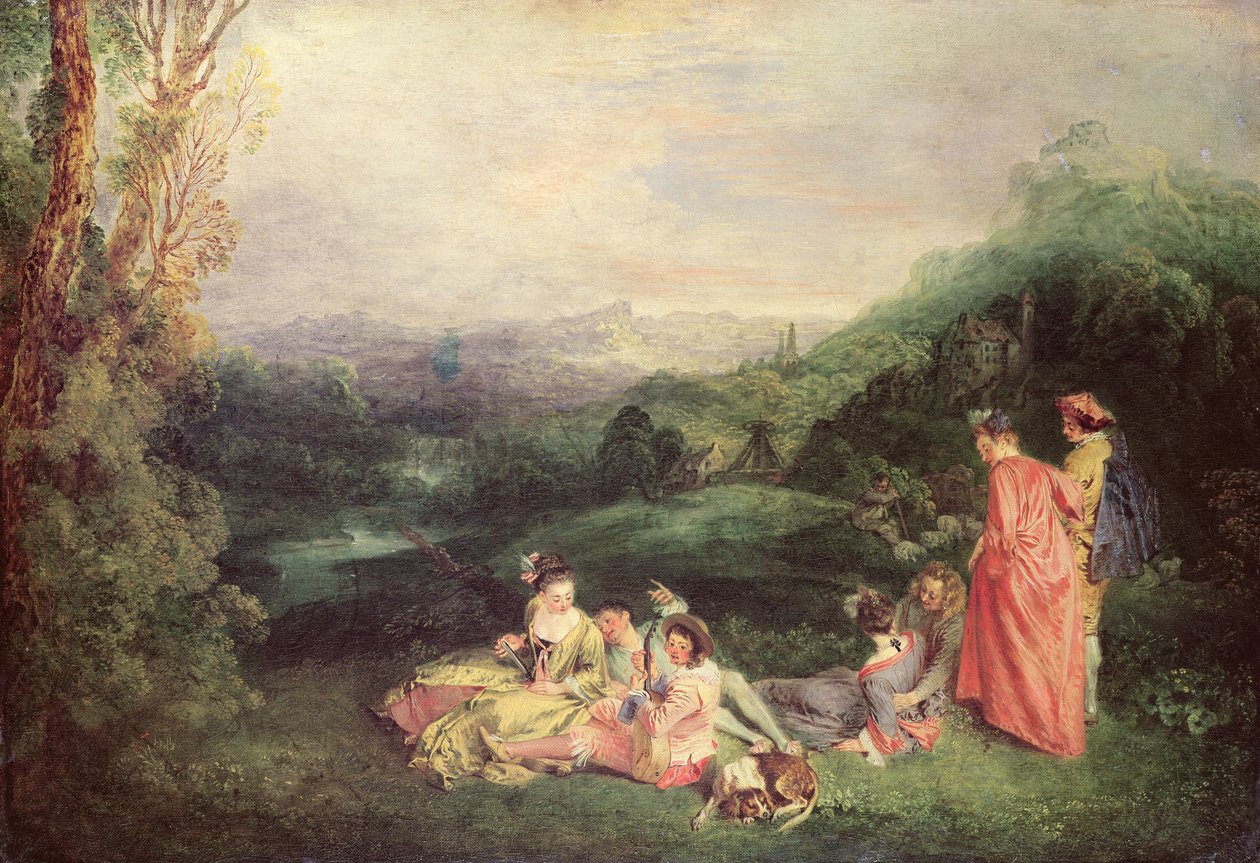Friedliche Liebe, ca. 1718-19 von Jean Antoine Watteau